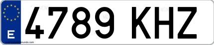 Ejemplo de matrícula española 4789 KHZ