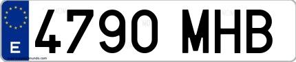 Ejemplo de matrícula española 4790 MHB