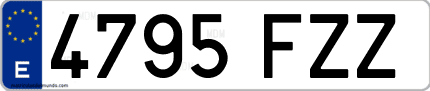 Ejemplo de matrícula de coche ordinaria 4795 FZZ