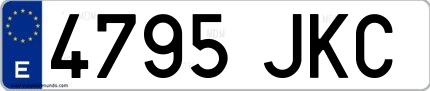 Ejemplo de matrícula española 4795 JKC