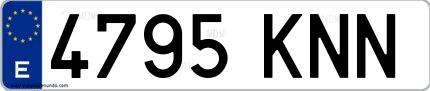 Ejemplo de matrícula española 4795 KNN