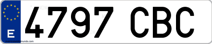 Ejemplo de matrícula de coche ordinaria 4797 CBC
