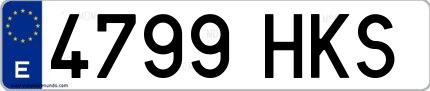 Ejemplo de matrícula española 4799 HKS