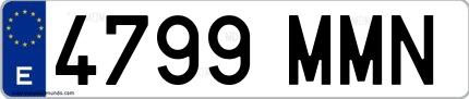 Ejemplo de matrícula española 4799 MMN