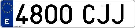 Ejemplo de matrícula española 4800 CJJ