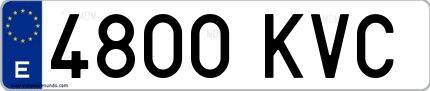 Ejemplo de matrícula española 4800 KVC