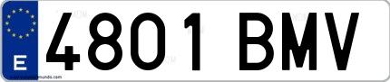 Ejemplo de matrícula española 4801 BMV