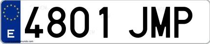 Ejemplo de matrícula española 4801 JMP