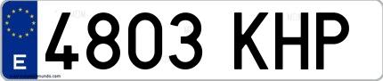 Ejemplo de matrícula española 4803 KHP