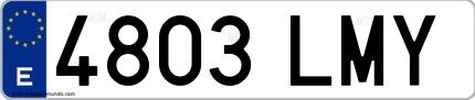 Ejemplo de matrícula española 4803 LMY