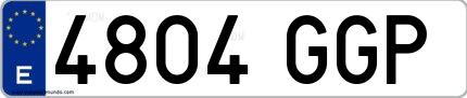 Ejemplo de matrícula española 4804 GGP