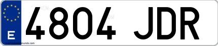 Ejemplo de matrícula española 4804 JDR