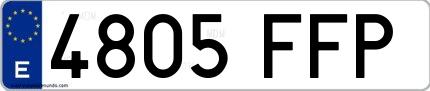Ejemplo de matrícula española 4805 FFP