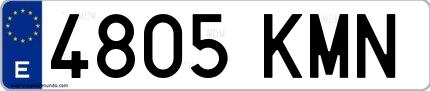 Ejemplo de matrícula española 4805 KMN