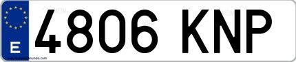 Ejemplo de matrícula española 4806 KNP