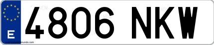 Ejemplo de matrícula española 4806 NKW