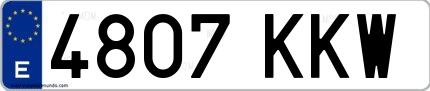 Ejemplo de matrícula española 4807 KKW
