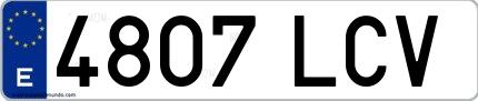 Ejemplo de matrícula española 4807 LCV