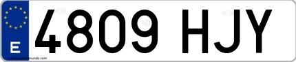 Ejemplo de matrícula española 4809 HJY