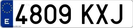 Ejemplo de matrícula española 4809 KXJ