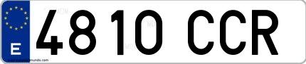Ejemplo de matrícula española 4810 CCR
