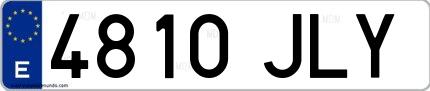 Ejemplo de matrícula española 4810 JLY