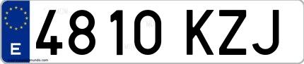 Ejemplo de matrícula española 4810 KZJ