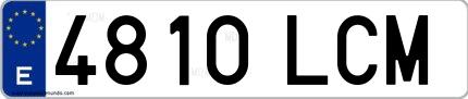 Ejemplo de matrícula española 4810 LCM