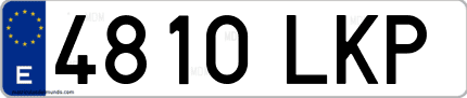 Ejemplo de matrícula de coche ordinaria 4810 LKP