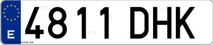 Ejemplo de matrícula española 4811 DHK