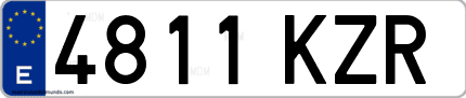 Ejemplo de matrícula de coche ordinaria 4811 KZR