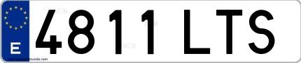 Ejemplo de matrícula española 4811 LTS