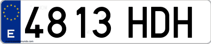 Ejemplo de matrícula de coche ordinaria 4813 HDH