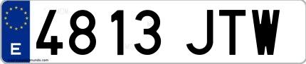 Ejemplo de matrícula española 4813 JTW