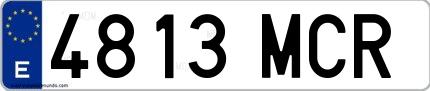 Ejemplo de matrícula española 4813 MCR