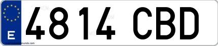 Ejemplo de matrícula española 4814 CBD