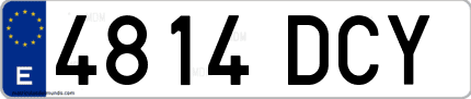 Ejemplo de matrícula de coche ordinaria 4814 DCY