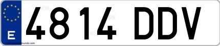 Ejemplo de matrícula española 4814 DDV