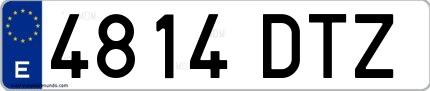 Ejemplo de matrícula española 4814 DTZ
