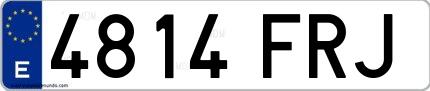 Ejemplo de matrícula española 4814 FRJ