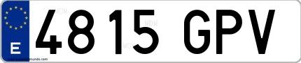 Ejemplo de matrícula española 4815 GPV