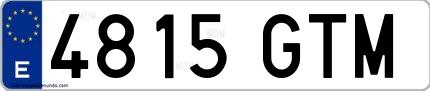 Ejemplo de matrícula española 4815 GTM