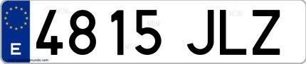 Ejemplo de matrícula española 4815 JLZ