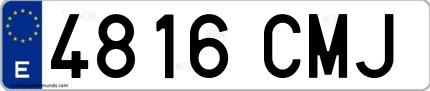 Ejemplo de matrícula española 4816 CMJ