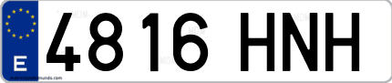 Ejemplo de matrícula de coche ordinaria 4816 HNH