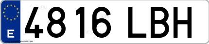 Ejemplo de matrícula española 4816 LBH