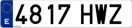 Ejemplo de matrícula española 4817 HWZ