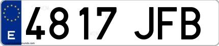 Ejemplo de matrícula española 4817 JFB
