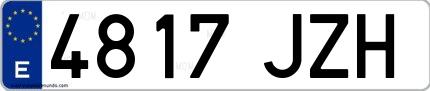 Ejemplo de matrícula española 4817 JZH