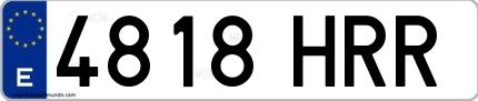 Ejemplo de matrícula española 4818 HRR